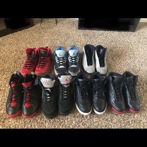 Retro Jordan-3, 5, 10, 13 all Size 13. #7 is Sz 14